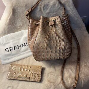 Brahmin - Melbourne Melinda Bucket Bag & Ady Wallet - Ombre Taupe